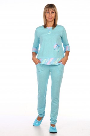 П-3000 Пижама РАССВЕТ голубая (44-54), кулирка