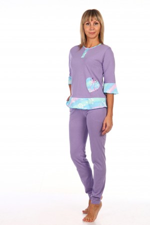 П-3000А Пижама РАССВЕТ сиреневая (44-54),кулирка