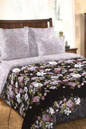 6302  КПБ БРИДЖИТ чёрный , перкаль