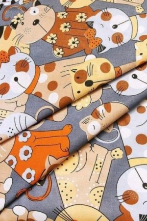 6170 КПБ КОТ и КОШКА ,бязь ГОСТ 142 гр