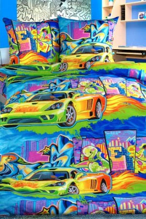 6174  КПБ ГРАФИТТИ , перкаль 