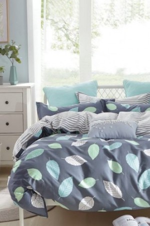 6357 КПБ ЛИСТЬЯ, сатин на молнии