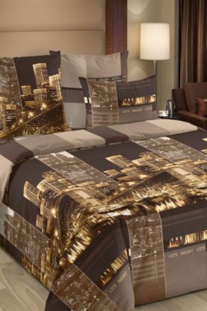 6117 КПБ СИТИ коричневый , бязь