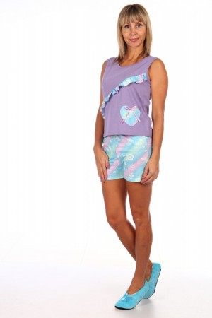 П-3003 Пижама УСЛАДА сиреневая (44-54), кулирка
