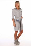 Халат женский Мишутка серый - 4